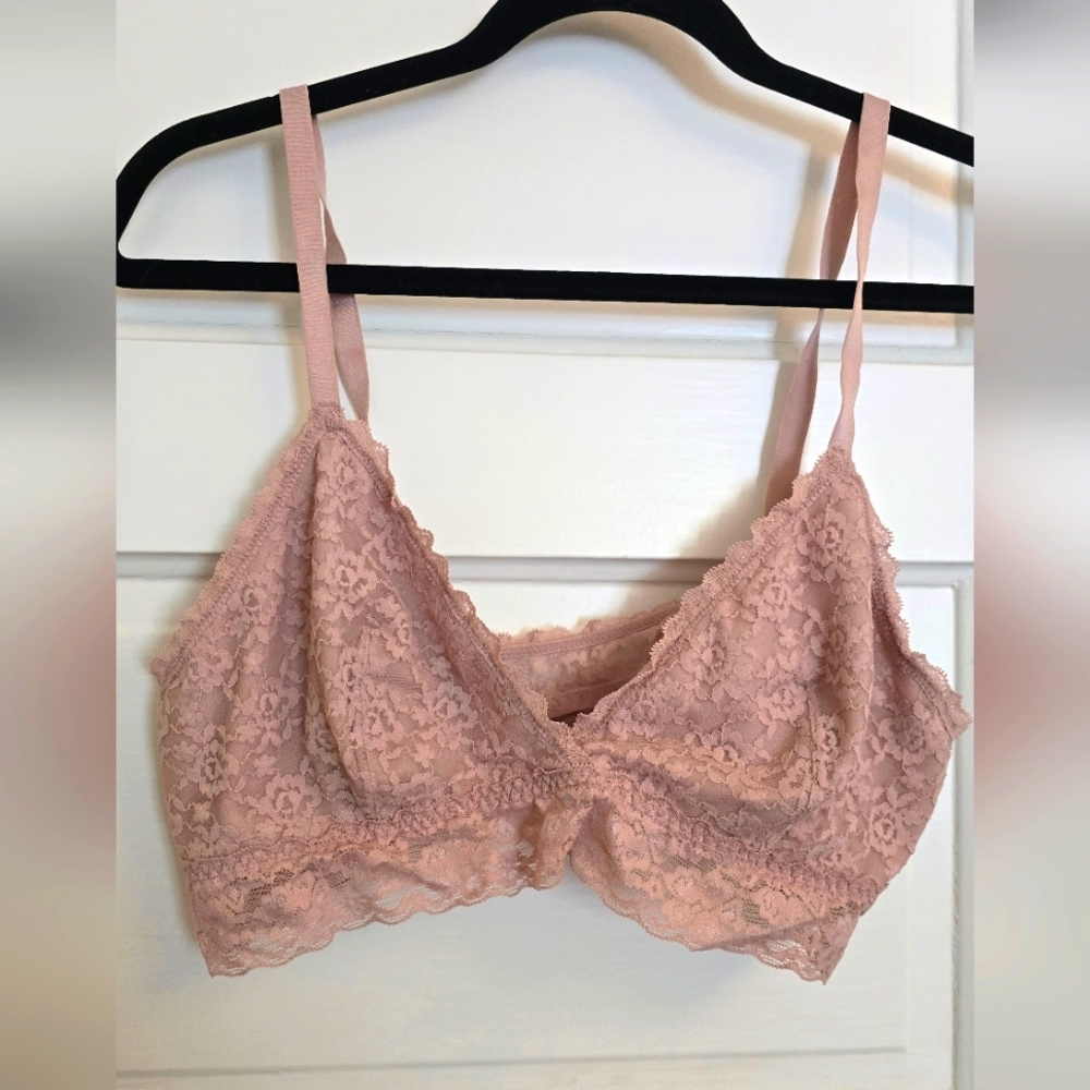 H&M Pink Lace Bralette with Adjustable Straps